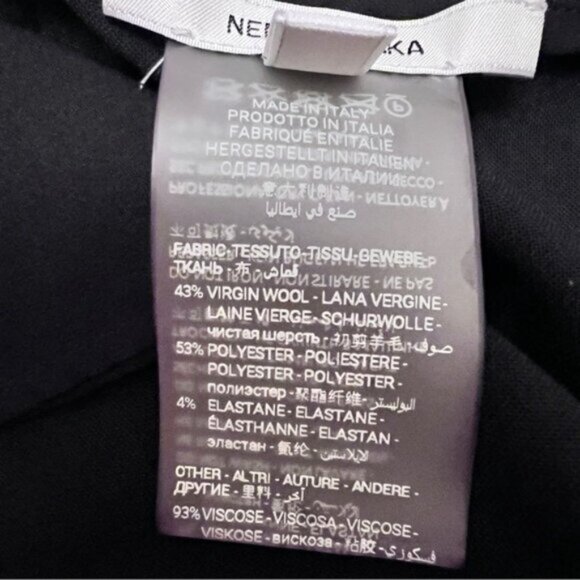 NENSI DOJAKA  BNWOT Satin-trimmed crepe wide-leg pant Made in Italy M - Picture 12 of 16